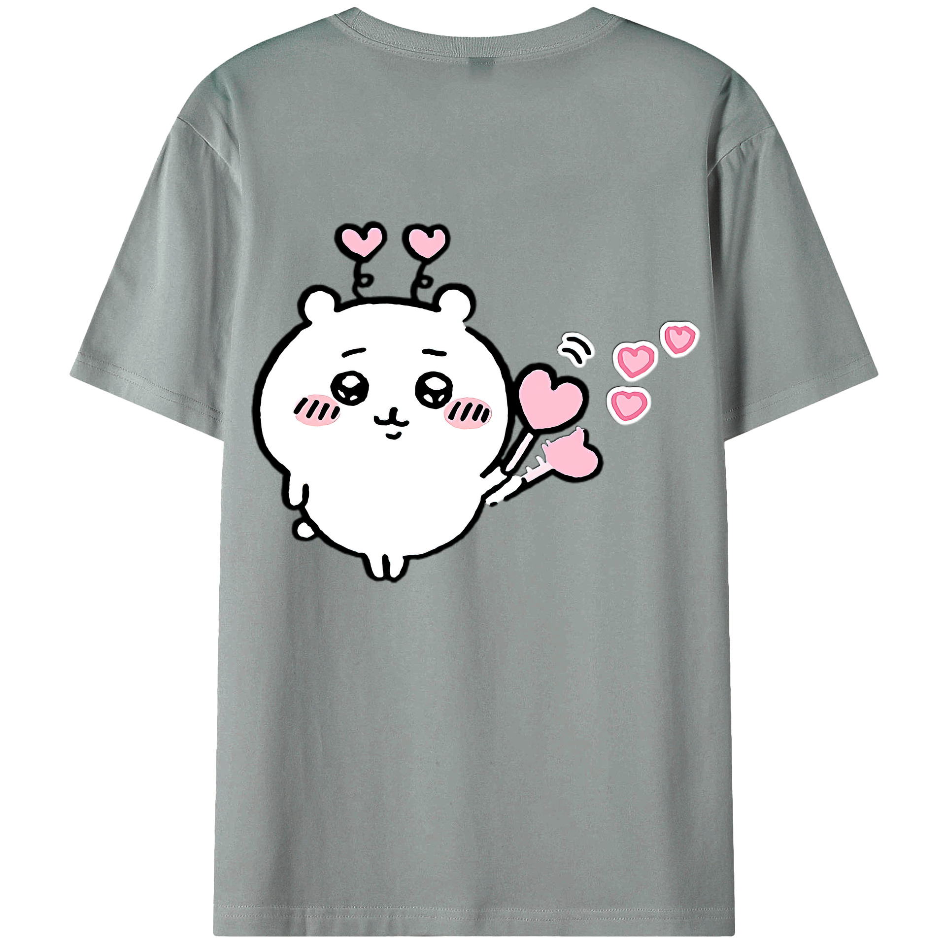 （画像用） ちいかわ ちいかわ Chii-kawa chiikawa 綿100％ メンズ半袖Tシャツ（バックプリント） 通気性